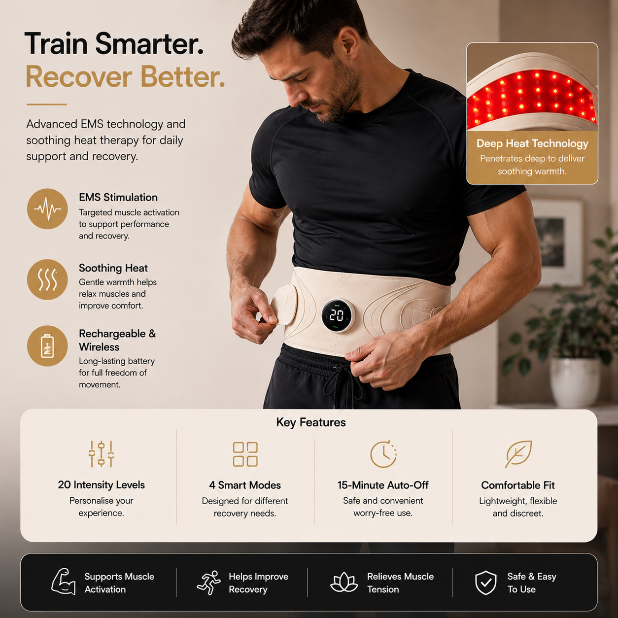 Heat & Massage Recovery Belt